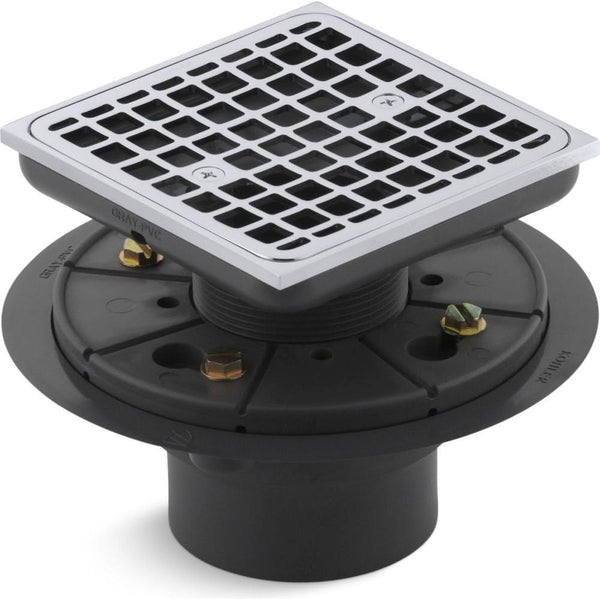 Kohler K-9136-CP Square Design Tile-in Shower Drain, Polished Chrome