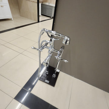 Riobel Traditional Freestanding Tub Filler with Hand Shower – Chrome Floormodel Clearance As Is N Side
