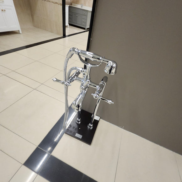 Riobel Traditional Freestanding Tub Filler with Hand Shower – Chrome Floormodel Clearance As Is N Side