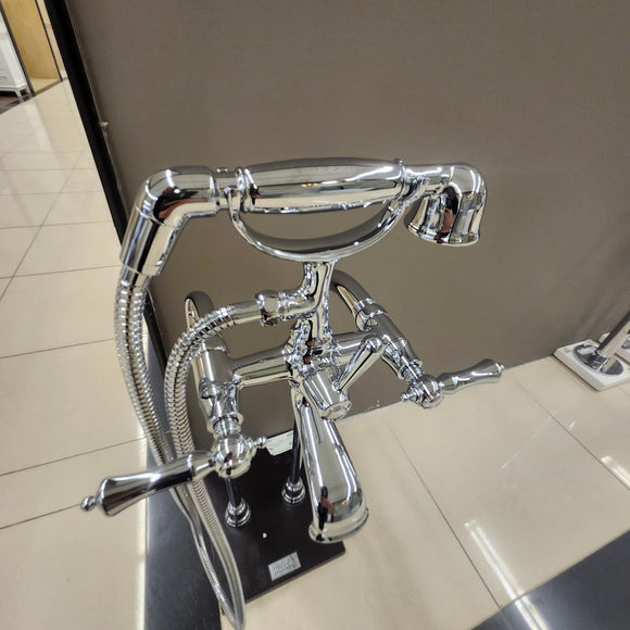 Riobel Traditional Freestanding Tub Filler with Hand Shower – Chrome Floormodel Clearance As Is N Side