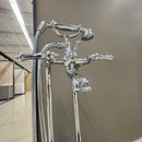 Riobel Traditional Freestanding Tub Filler with Hand Shower – Chrome Floormodel Clearance As Is N Side-4