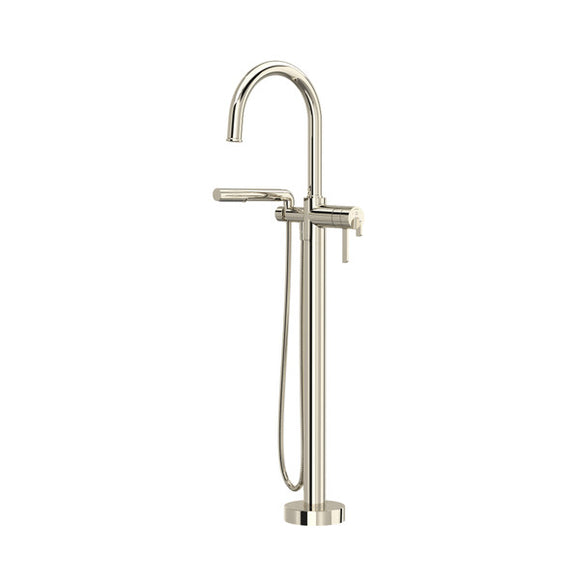 Riobel Authentica Thermostatic Floor Mount Tub Filler with Hand Shower Trim