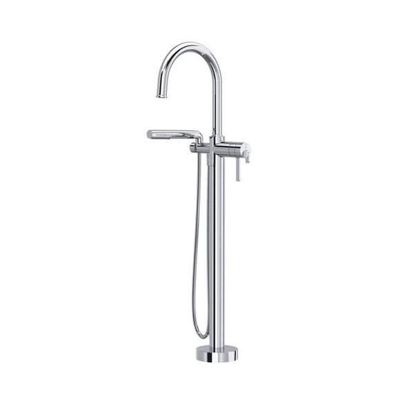 Riobel Authentica Thermostatic Floor Mount Tub Filler with Hand Shower Trim