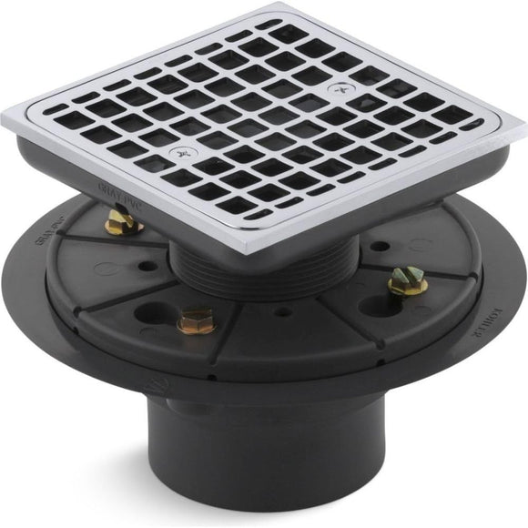 Kohler K-9136-CP Square Design Tile-in Shower Drain, Polished Chrome