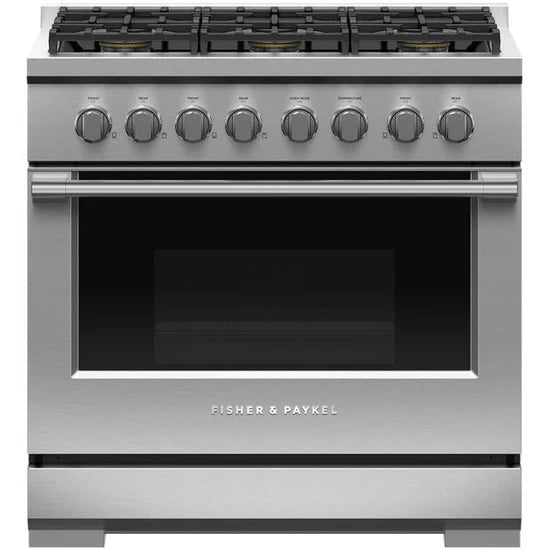 Fisher & Paykel 36-inch Freestanding Gas Range with Dual Flow Burners™ RGV3-366-N