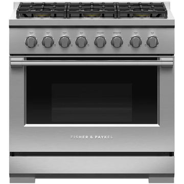 Fisher & Paykel 36-inch Freestanding Gas Range with Dual Flow Burners™ RGV3-366-N