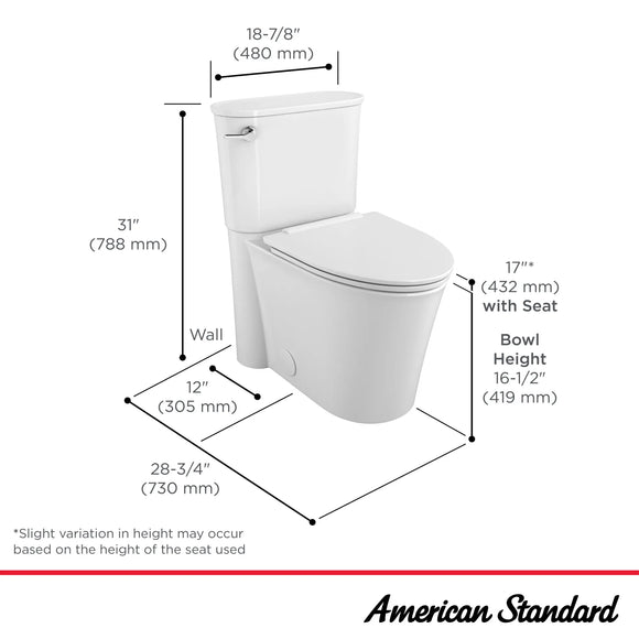 Studio S Skirted Two-Piece 1.28 gpf/4.8 Lpf Chair Height Elongated Toilet With Seat