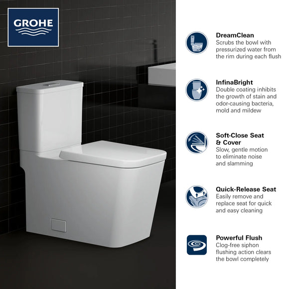 Eurocube Two-Piece Elongated Dual Flush Toilet