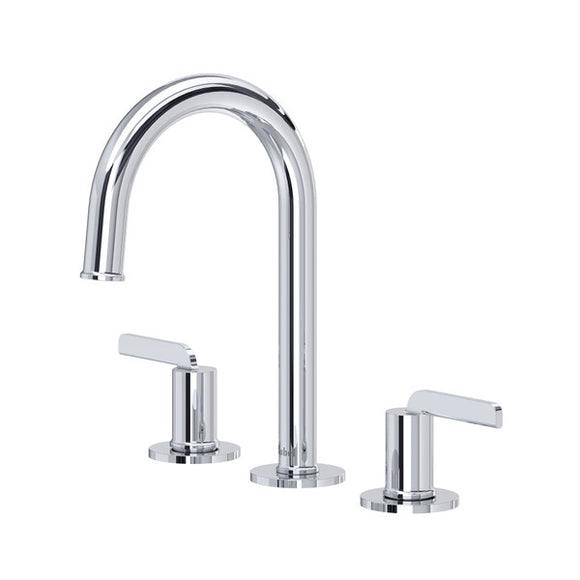 Riobel Authentica Widespread Bathroom Faucet with C-Spout & Push Drain