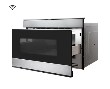Smart with, 24” Built-In Microwave Drawer in Stainless Steel and Black Glass with "Easy Wave Open" Motion Sensor - 0