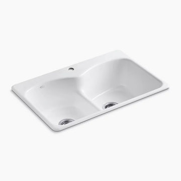 Kohler Langlade Smart Divide 33" top-mount double-bowl kitchen sink