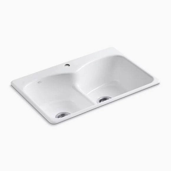 Kohler Langlade Smart Divide 33" top-mount double-bowl kitchen sink