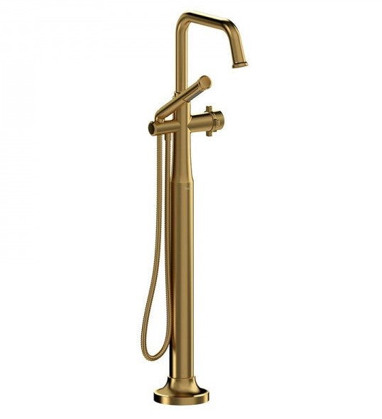 Momenti 2-way Thermostatic coaxial floor-mount tub filler with hand shower