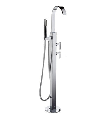 Vida Tub Filler Roman Deck Floormodel Faucet with Hand Held Shower Floormodel Clearance (204) In Box As Is