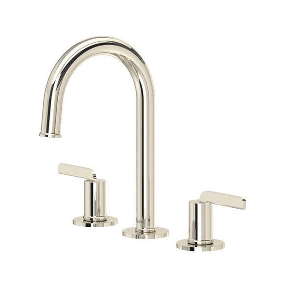 Riobel Authentica Widespread Bathroom Faucet with C-Spout & Push Drain
