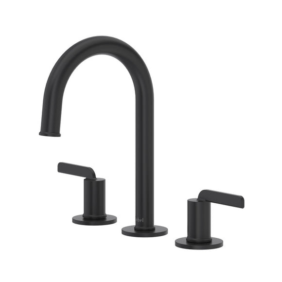 Riobel Authentica Widespread Bathroom Faucet with C-Spout & Push Drain