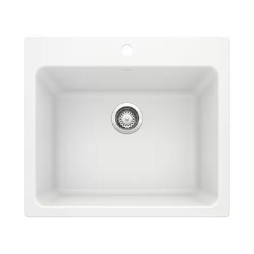 Blanco LIVEN SILGRANIT 25 in. Drop-In/Undermount Laundry Sink - White Model # 401908