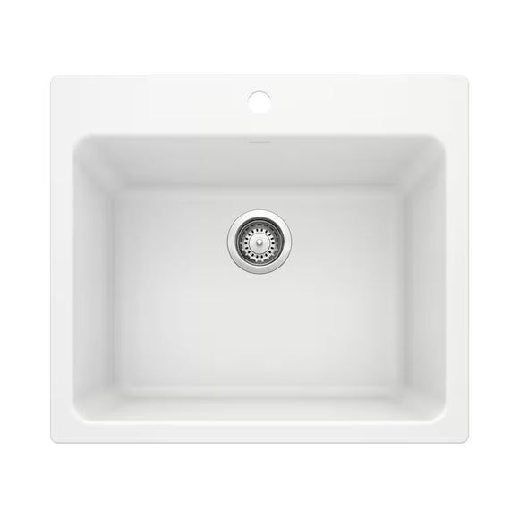 Blanco LIVEN SILGRANIT 25 in. Drop-In/Undermount Laundry Sink - White Model # 401908