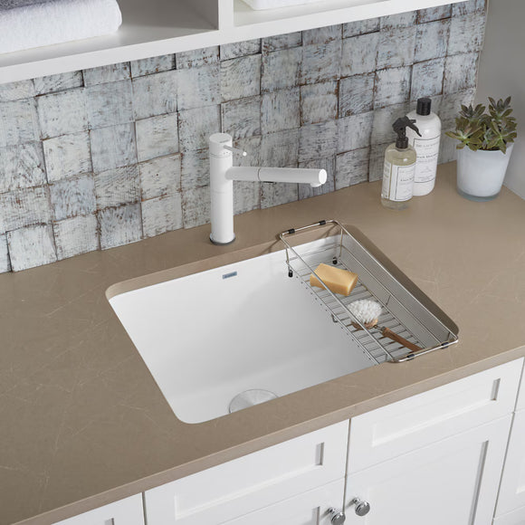 Blanco LIVEN SILGRANIT 25 in. Drop-In/Undermount Laundry Sink - White Model # 401908