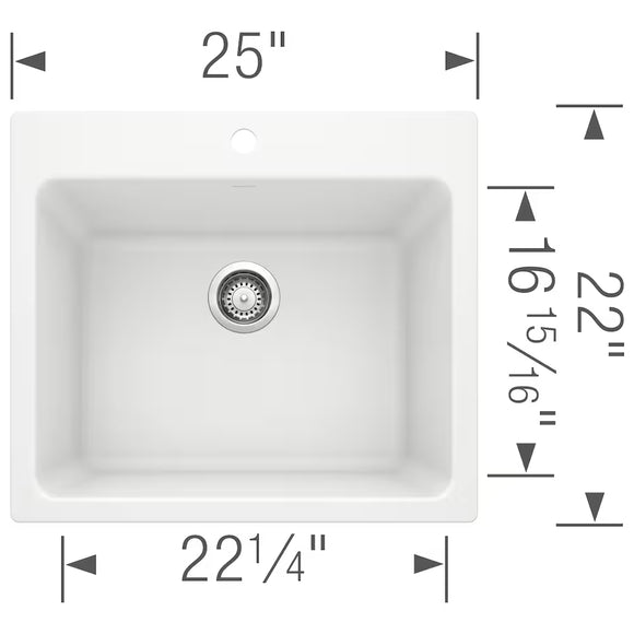 Blanco LIVEN SILGRANIT 25 in. Drop-In/Undermount Laundry Sink - White Model # 401908
