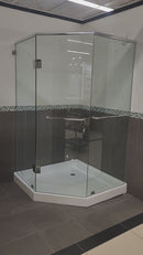 D&M Neo Angle Shower Door and Shower Base Combo (as is) k2-10