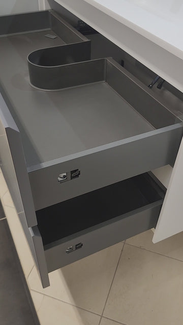 Rubi Aria 35 x 18 Vanity, Countertop Sink and LED Mirror Combo Floormodel Clearance Sold as Is