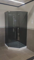 D&M Neo Angle Shower Door and Shower Base Combo (as is) k4-9
