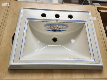 Kohler Limited Edition 22 3/4 x 18 Collection Printed Bathroom Drop In Sink Close Reach Memoirs Design Floormodel Clearance - 0