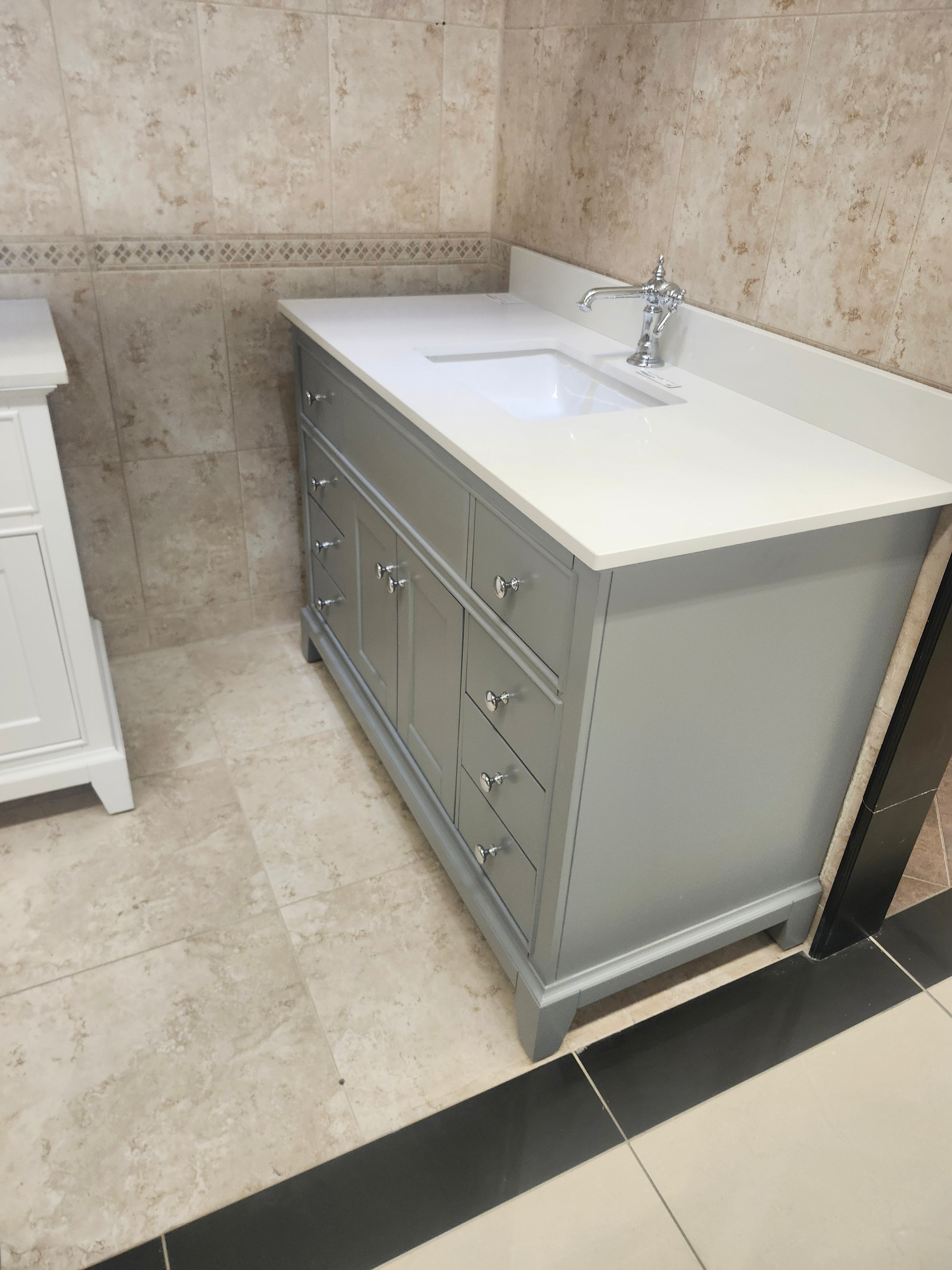 49" Riverfield Light Grey Vanity and Countertop Combo (as is) - 0