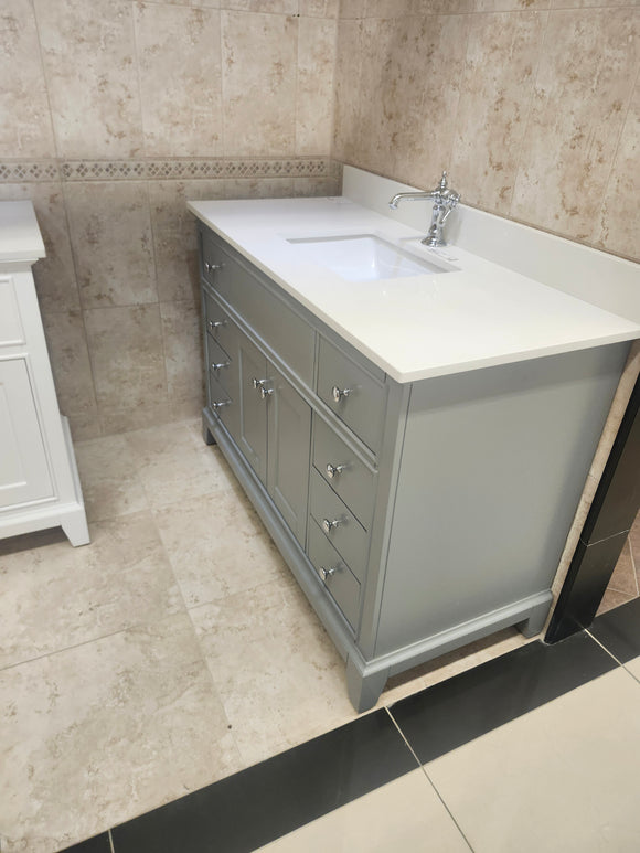 49" Riverfield Light Grey Vanity and Countertop Combo (as is)