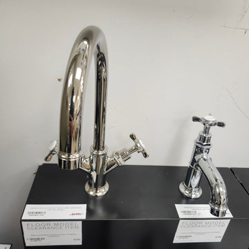Hansgrohe Axor Series 1 Hole Single Faucet Montreux Cross Handles Polished Nickel Floormodel Clearance as is - 0