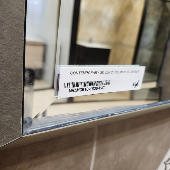 Contemporary Silver 20x32 Mirror Floormodel Sold as Is Clearance (H11)