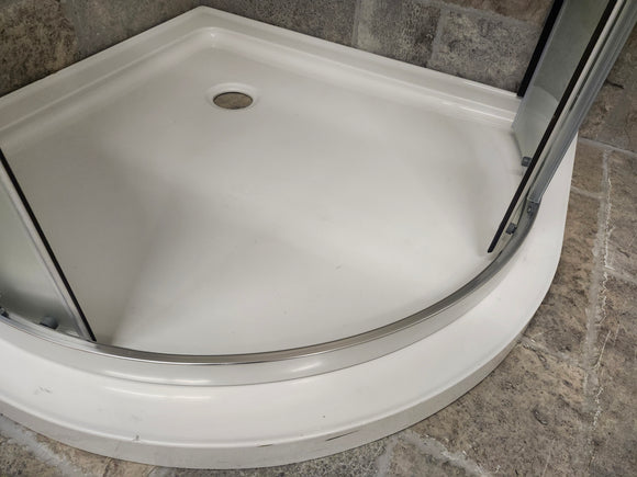 Neptune Round Shower Door with Shower Base Combo Inventory Clearance (as is)