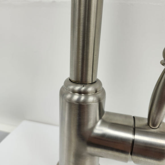 Brushed Nickel Kitchen GNeck Faucet with extending faucet head Floormodel Clearance as is