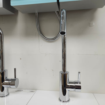 Single Hole Bathroom Faucet with Lever Handle Floormodel As Is - 0