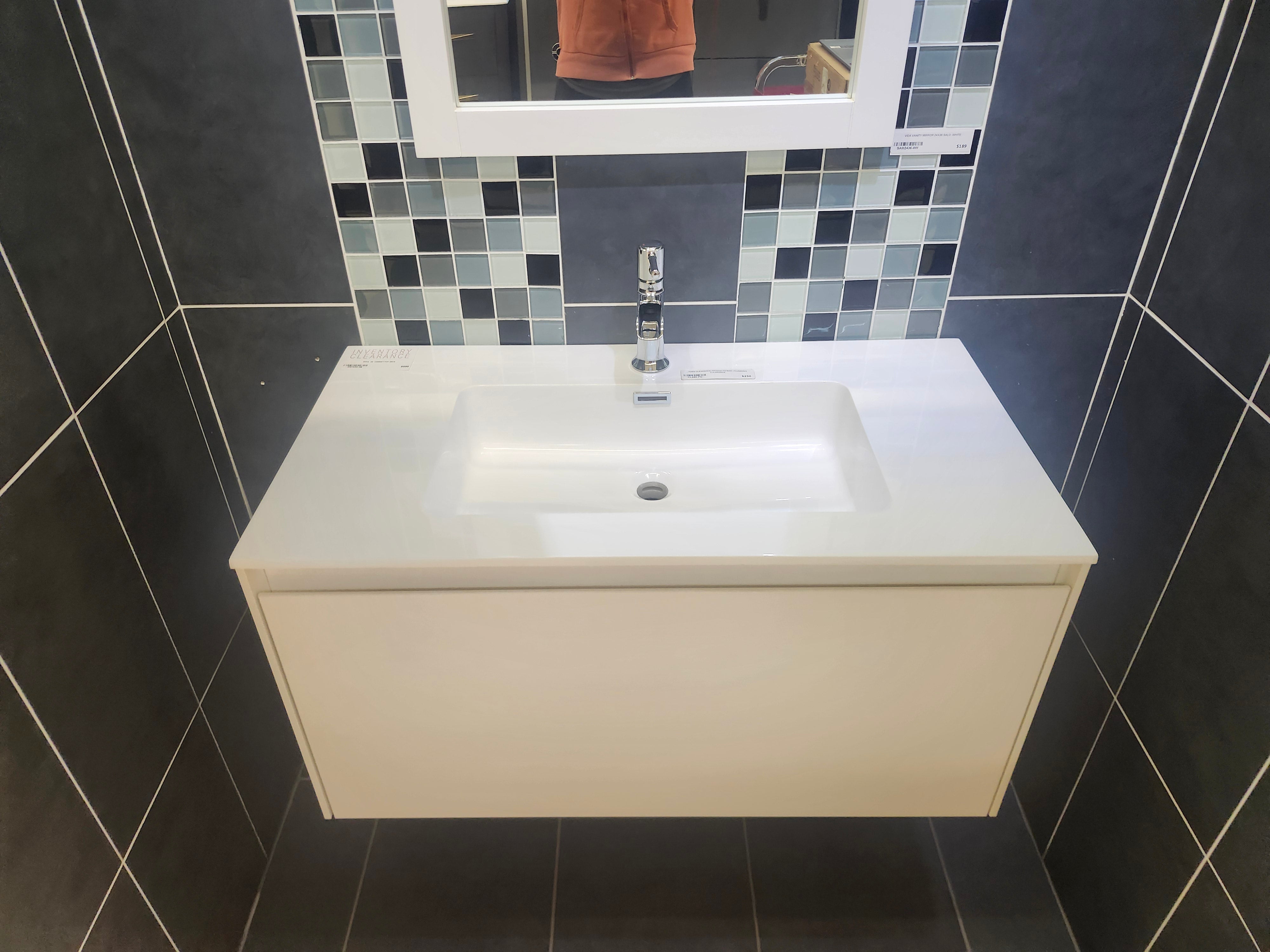 35" Espa Mica Wall Vanity with Countertop Combo (as is)