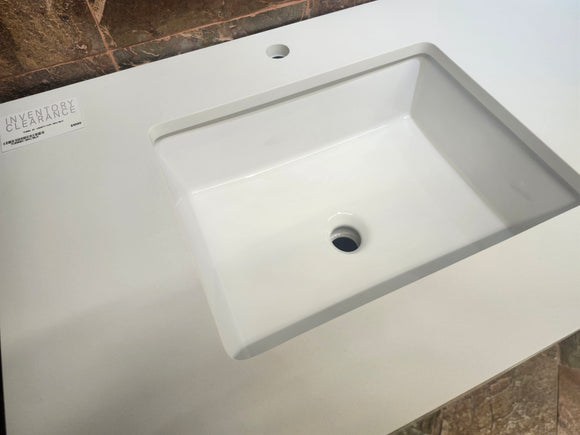 Vida Turin 61 White/Black Vanity with double Countertop Combo (as is)