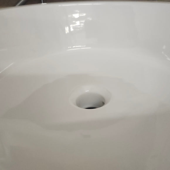 BDI 19 Inch Round White Vessel Vanity Sink Floormodel As is M10