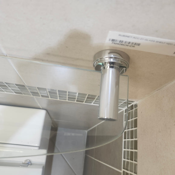 Rubinet H2O 21 Inch Glass Shelf Bathroom Accessory Floormodel As is Clearance Chrome (H19)