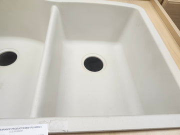 Diamond Silgranit 32" L x 21" W Double Basin Granite Undermount Kitchen Sink 400075 Floormount Clearance as is - 0