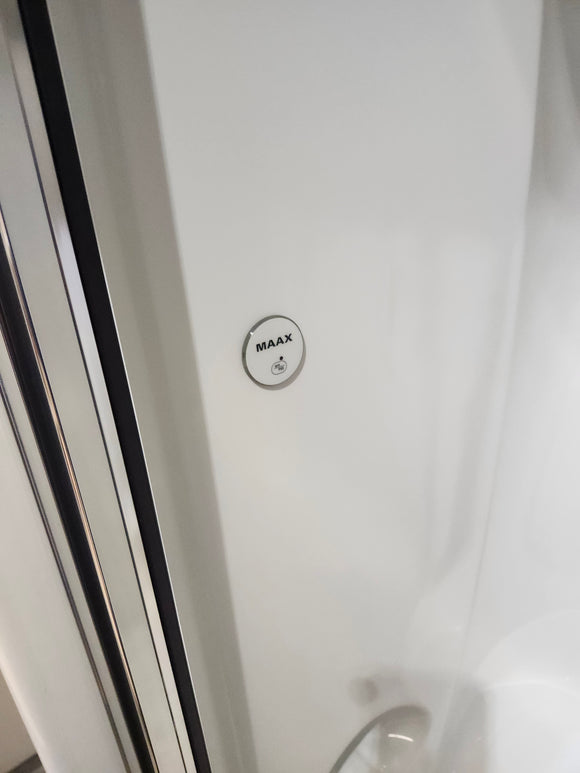 Maax walk in shower with door and built in seat (as is)