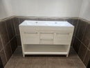 47" Vero Glossy White Vanity with Double Countertop Combo (as is) g10-1