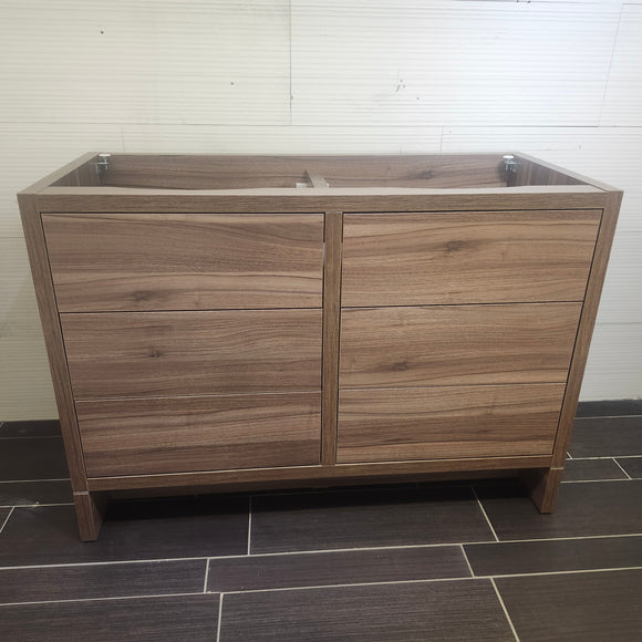 Aura Plato Rosewood Vanity Base Only Double Counntertop  Floormodel as is Clearance