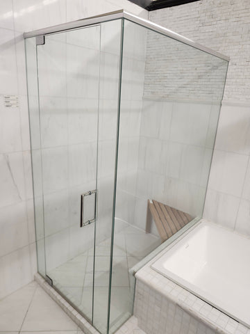 D&M Shower Door 88-112 Chrome Hardware Clear As is Floormodel Clearance As is L1