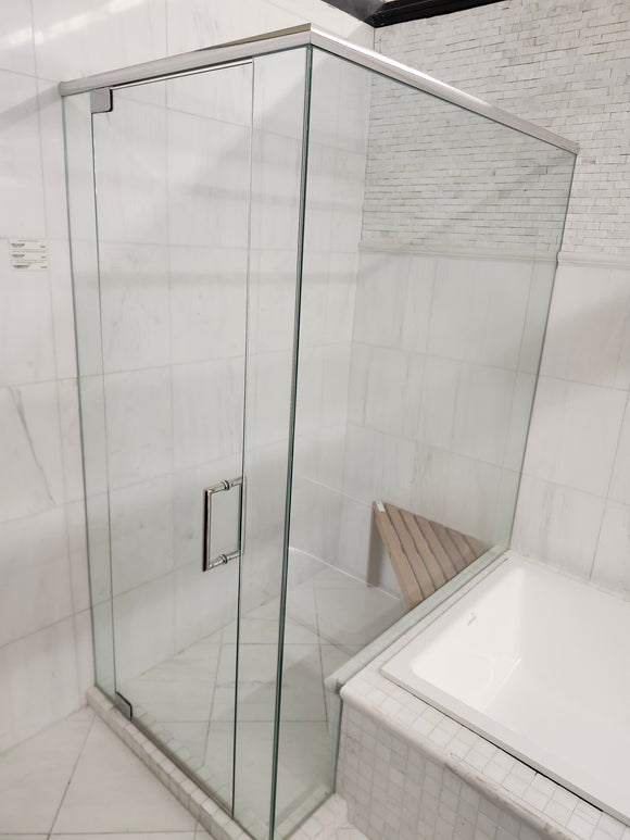 D&M Shower Door 88-112 Chrome Hardware Clear As is Floormodel Clearance As is L1