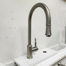 Brushed Nickel Kitchen GNeck Faucet with extending faucet head Floormodel Clearance as is-3