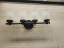 Seagull Lighting 4-Light Vanity Light – Oil Rubbed Bronze – Frosted Glass Shades (Model 44458-814) g12-1