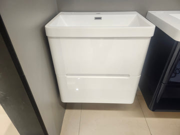 24" Geo White Wall Vanity with Countertop Combo (as is)