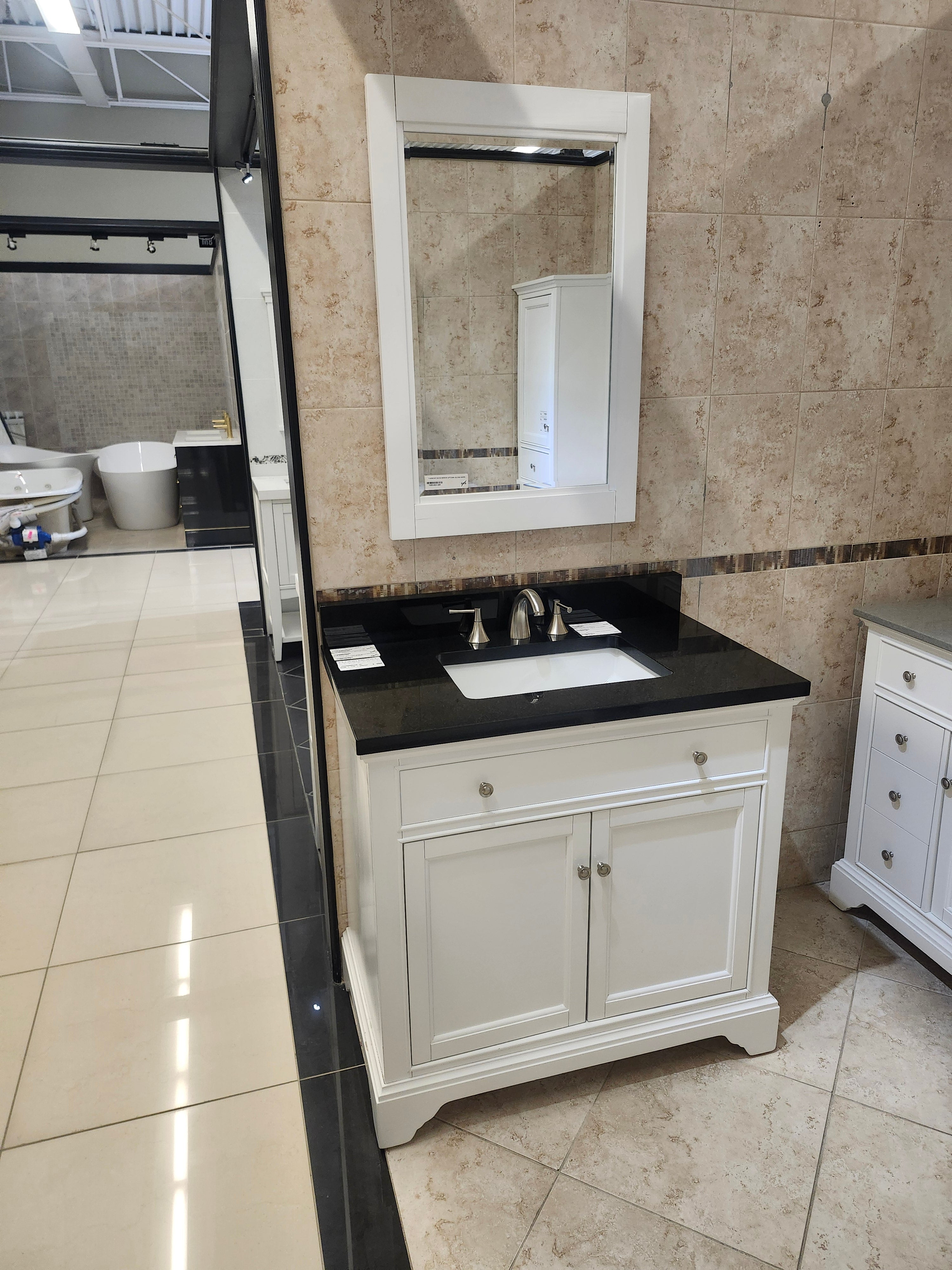 36" Fairmont Framinghm Vanity Base and Countertop Combo with Mirror (as is)