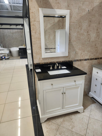 36" Fairmont Framinghm Vanity Base and Countertop Combo with Mirror (as is) k11